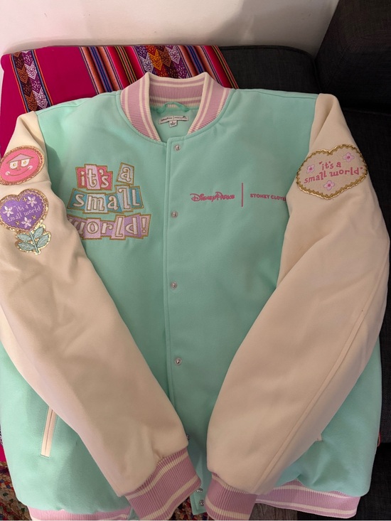 Disney Jackets & Blazers - Disney "It's a Small World" x Stoney Clover Mint & Cream Varsity Jacket
